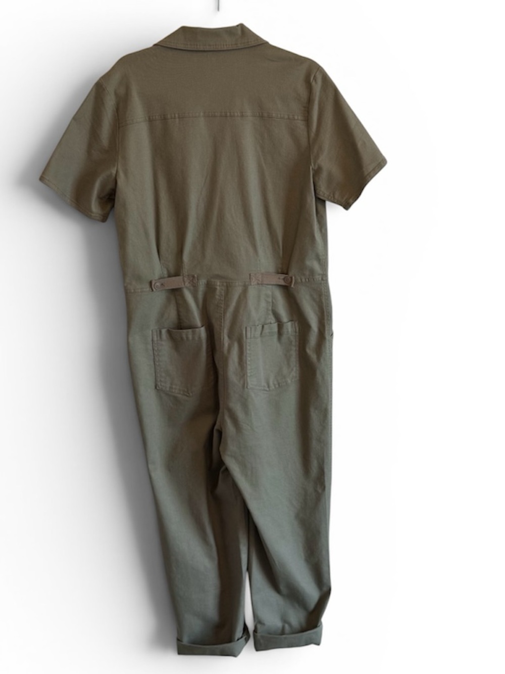 Z Supply Olive Green Utility Short-Sleeve Jumpsuit - Picture 4 of 7